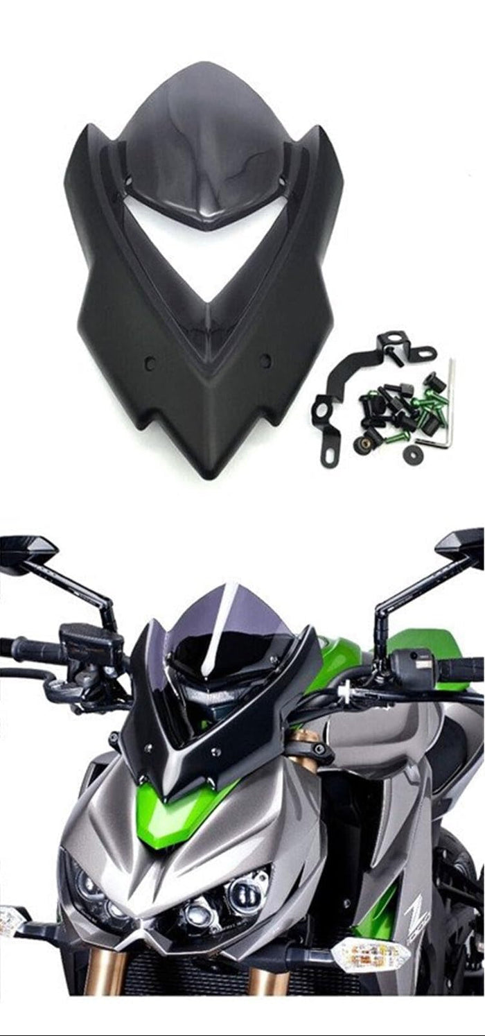 Bulle Sport Double Courbure Noire Pour Kawasaki Z1000